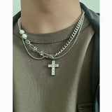 Hip-Hop Cross Necklace — Street Style Accessory