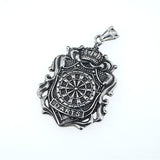 Compass Crown Pendant Necklace — Punk Hip-Hop Titanium Sweater Chain