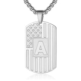 Letter Necklace — Titanium Tag Pendant