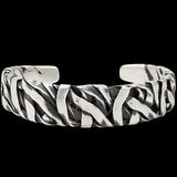 Vintage Alloy Braided Bracelet — Wide Distressed Stone Crack Design