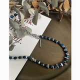 Blue Natural Stone Necklace — Original Boutique Luxury Design