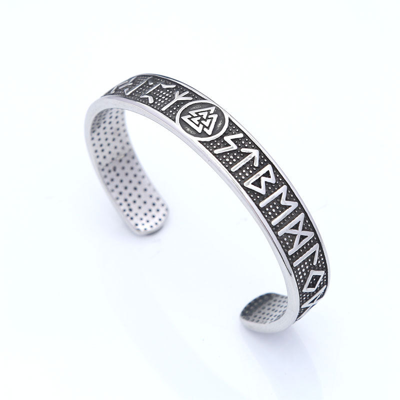 Viking Odin Rune Bracelet — Stainless Steel Cuff