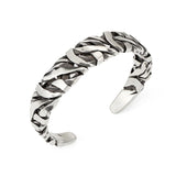 Vintage Alloy Braided Bracelet — Wide Distressed Stone Crack Design