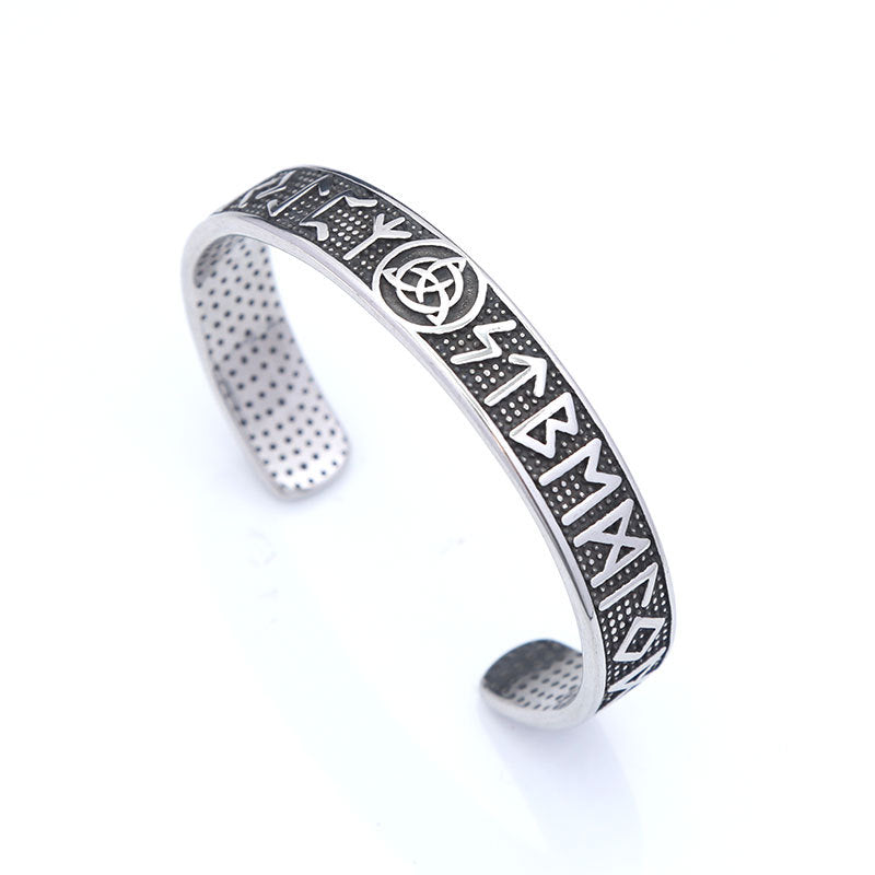 Viking Odin Rune Bracelet — Stainless Steel Cuff