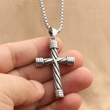 Minimalist Cross Pendant Necklace — Stainless Steel Street Style