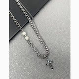 Hip-Hop Cross Necklace — Street Style Accessory