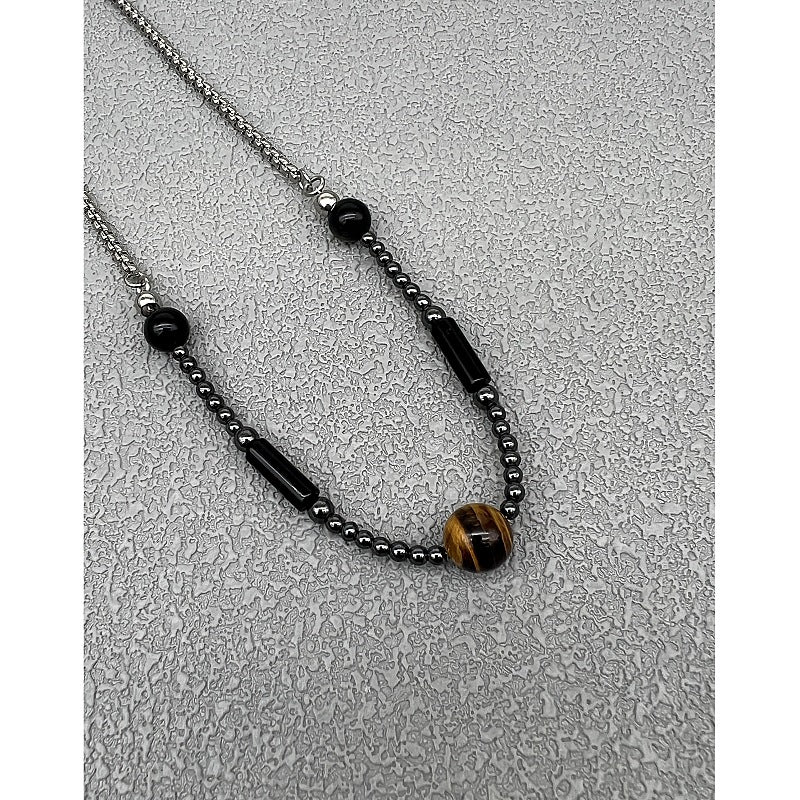 Tiger Eye Bead Necklace — Vintage Fusion Design