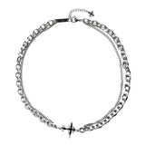 Dark Cross Titanium Necklace — Sleek Hip-Hop Style