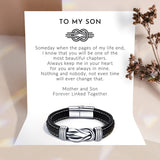 To My Son | Linked Together Leather Bracelet
