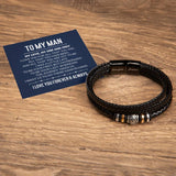 To My Man | Love You Forever Leather Bracelet